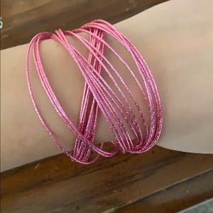 pink glittery bangles